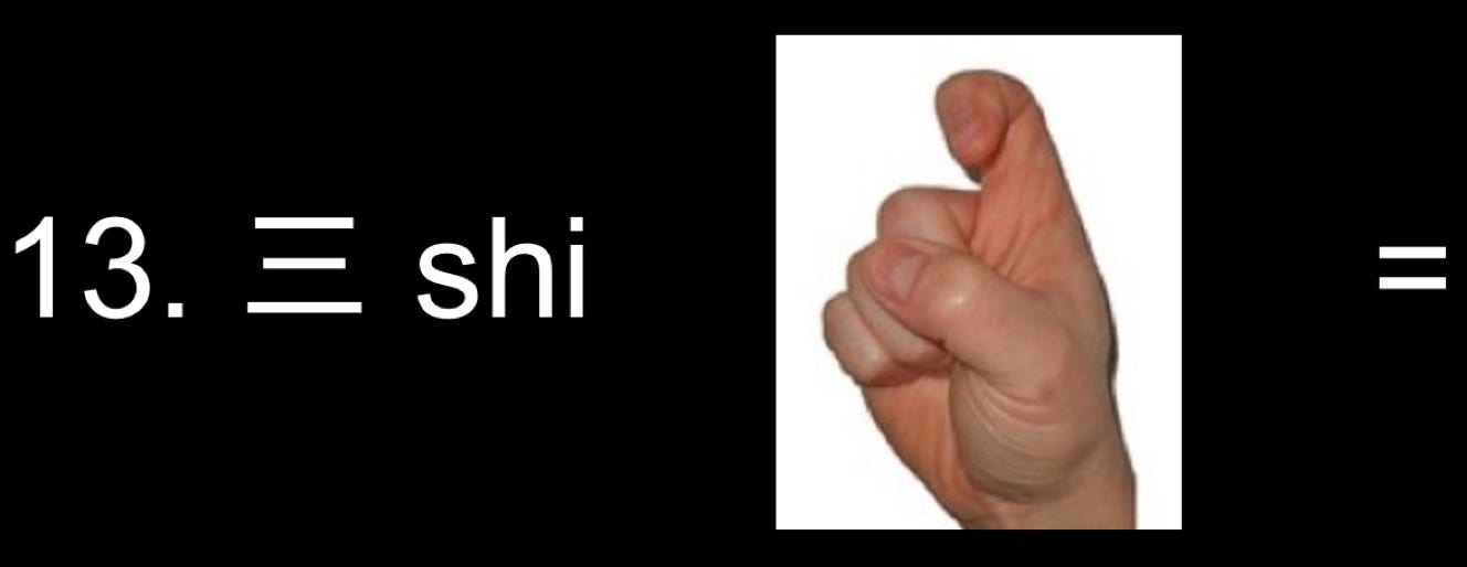 Chinees tellen met handen en vingers, 4 Chinees tellen met handen en vingers, 4